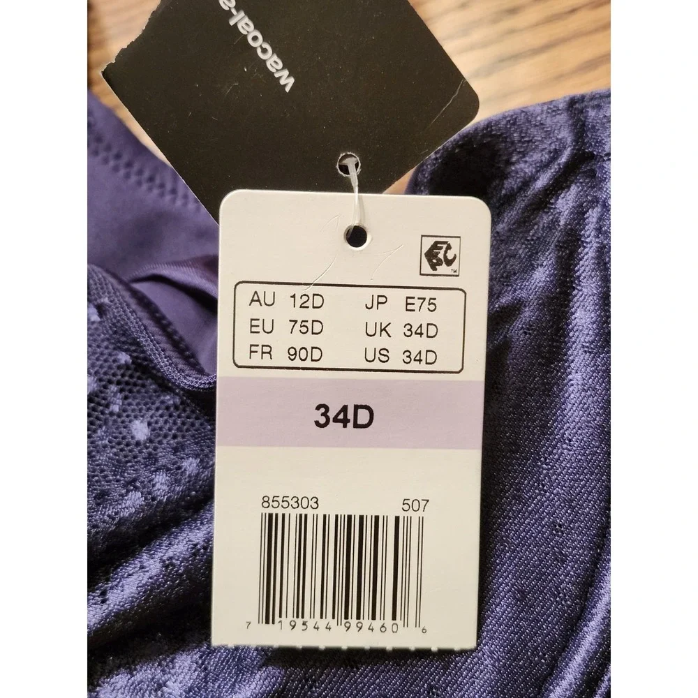 Wacoal Back Appeal‎ Smoothing Underwire Bra, Eclipse, Size 34D #855303 MRSP $72